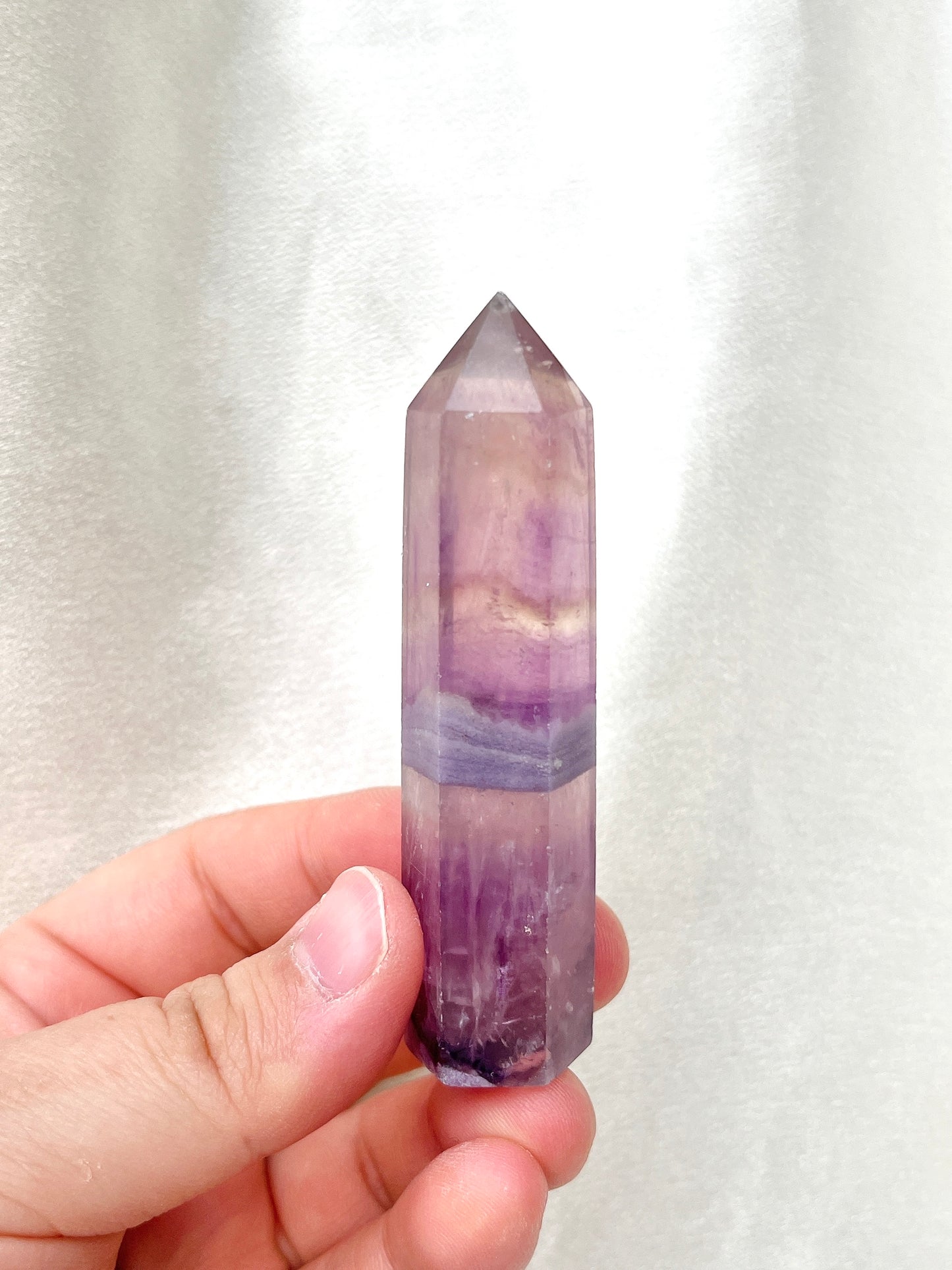 Unique Silky Fluorite Point 01