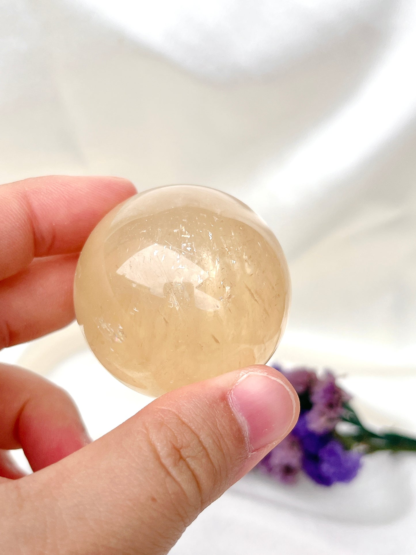 Honey Calcite Sphere 01