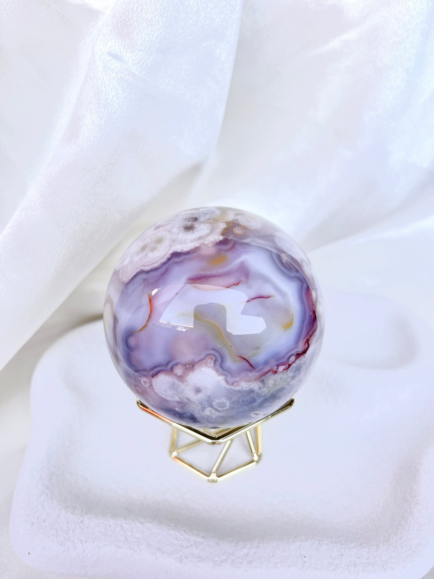High Quality Flower Agate Sphere 02