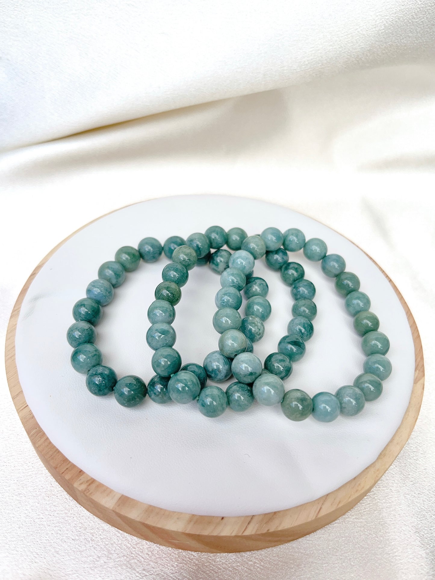 Ocean Jasper Bead Bracelet- Green/Turquoise Colour