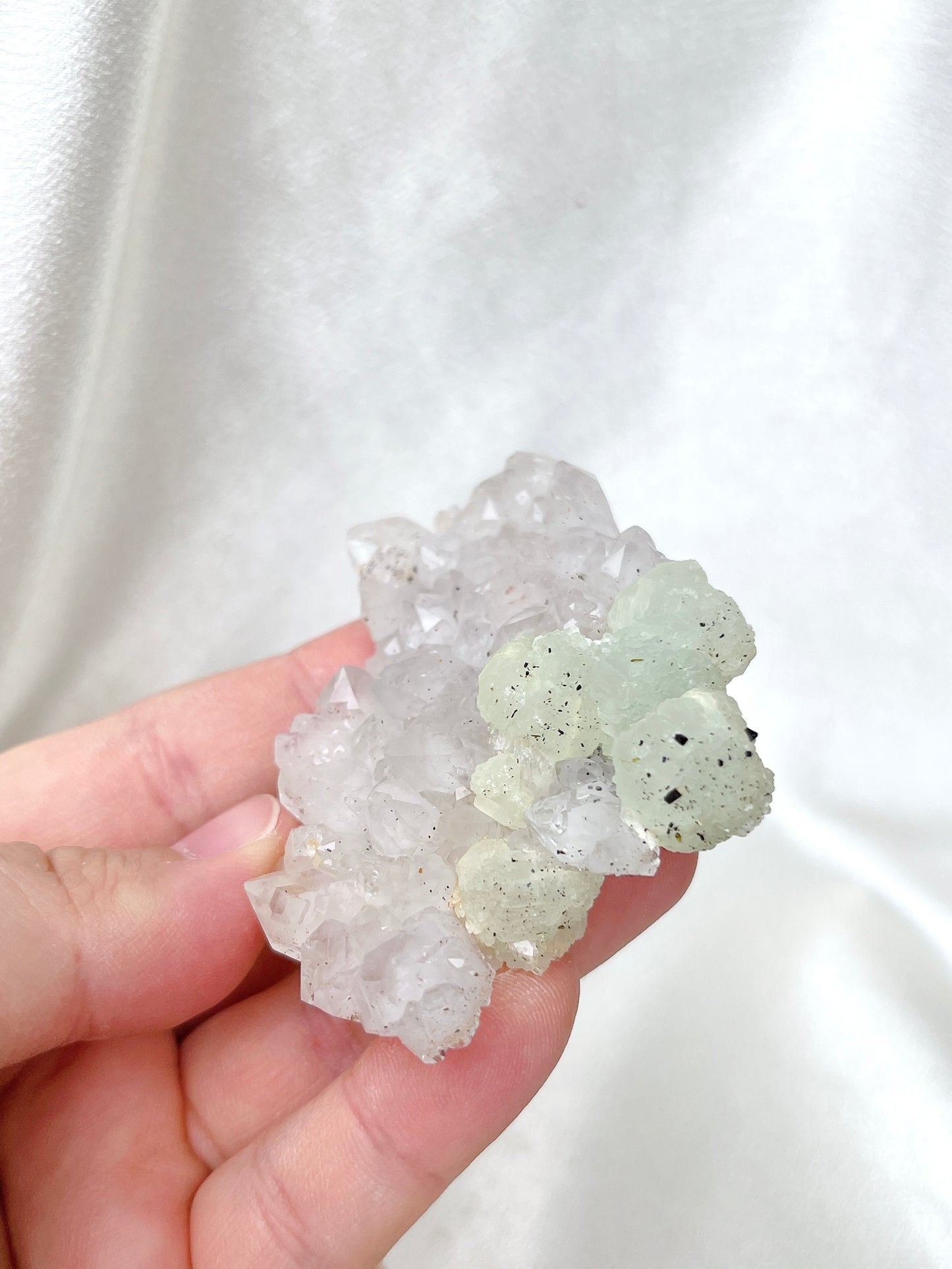 High Grade Prehnite Cluster-Raw Stone 03