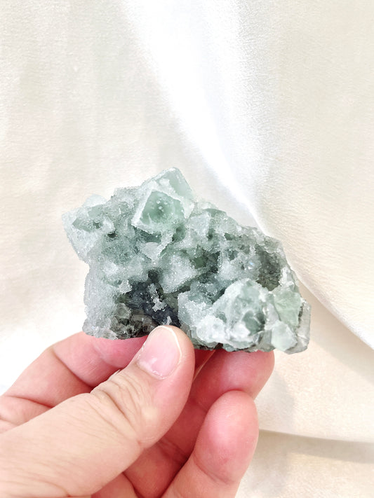 Flashy Green Fluorite Cubic Cluster 03