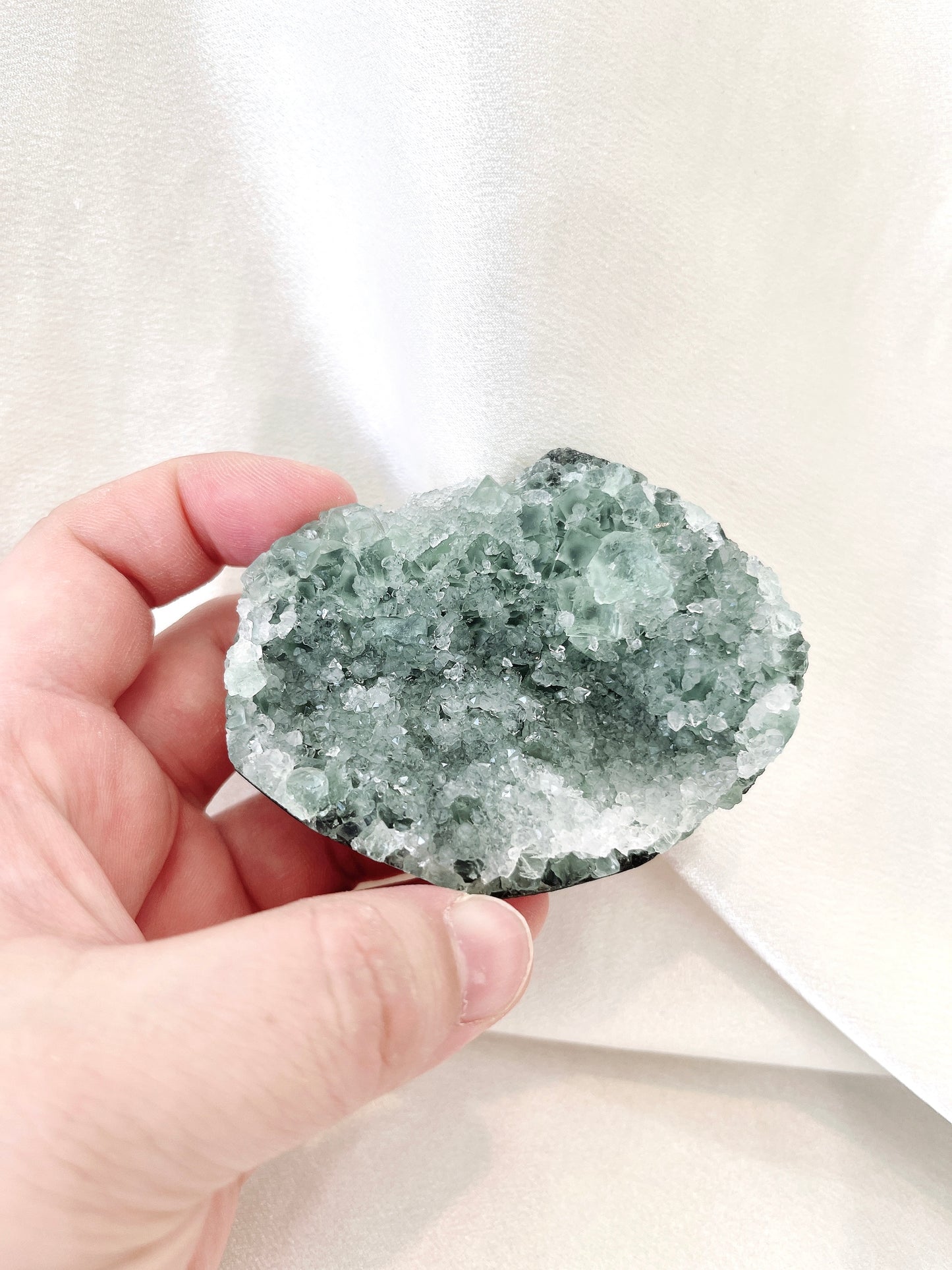 Flashy Green Fluorite Cubic Cluster 01
