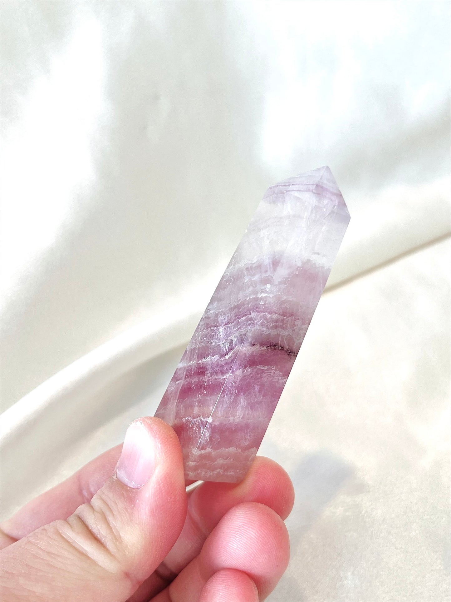 High Quality Banded Fluorite point 02