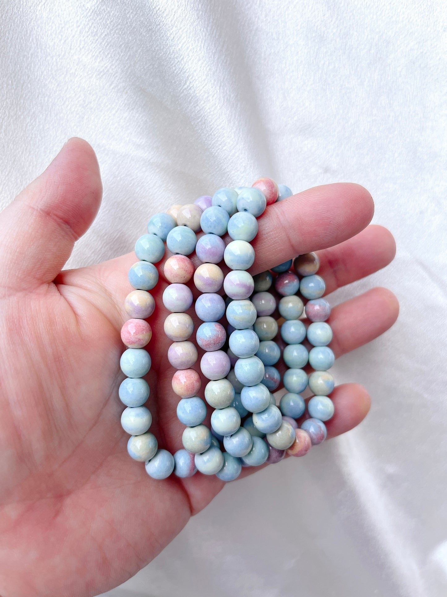 Alashan Agate Bead Bracelet