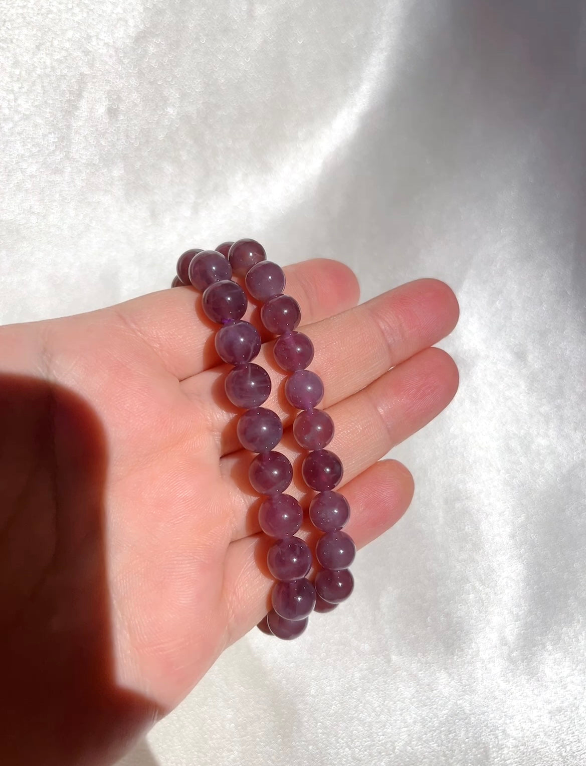 Purple Rose Quartz Bead Bracelet- Deep Purple