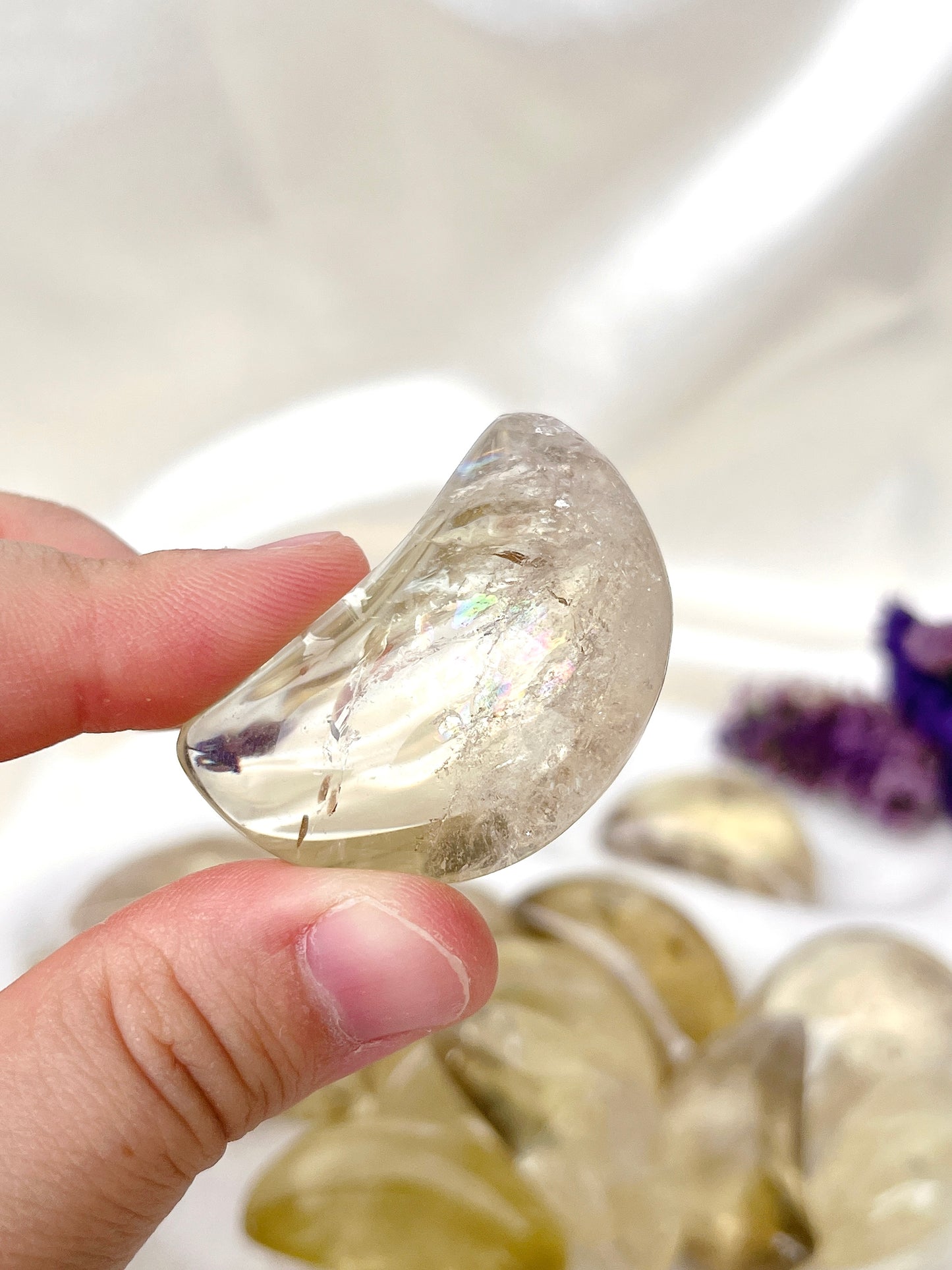 High Grade Citrine & Smoky Citrine Mixed Moon