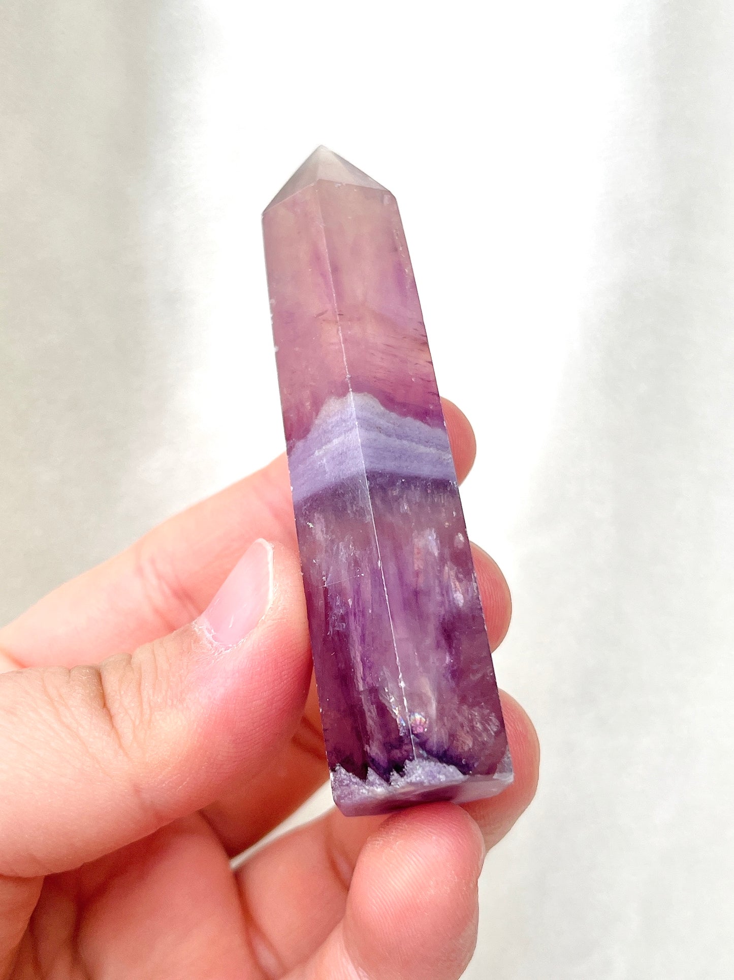Unique Silky Fluorite Point 01