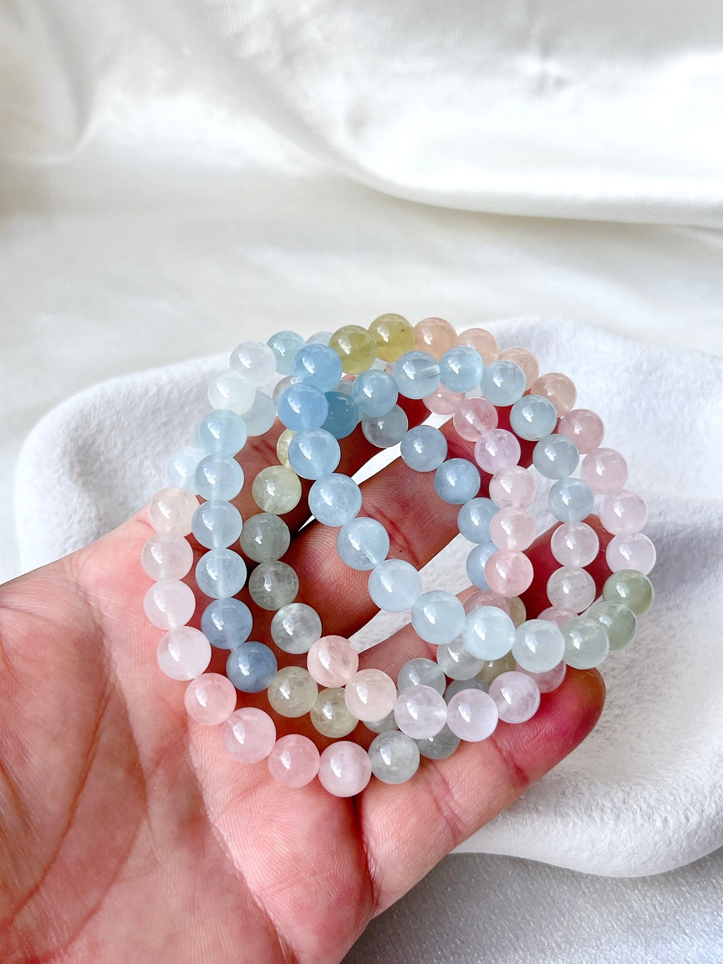 Morganite Bead Bracelet 04