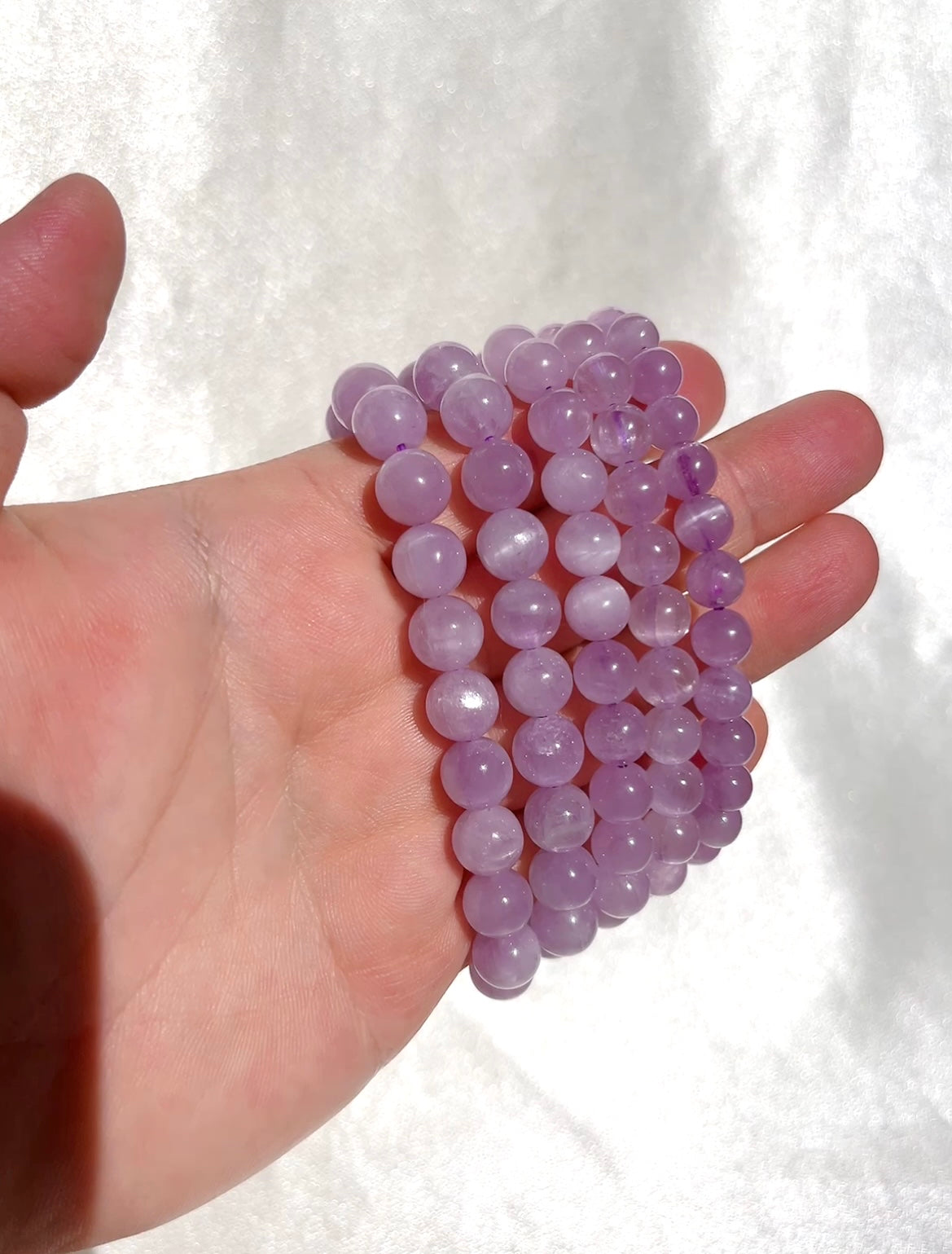 Flashy Kunzite Bead Bracelet- Medium