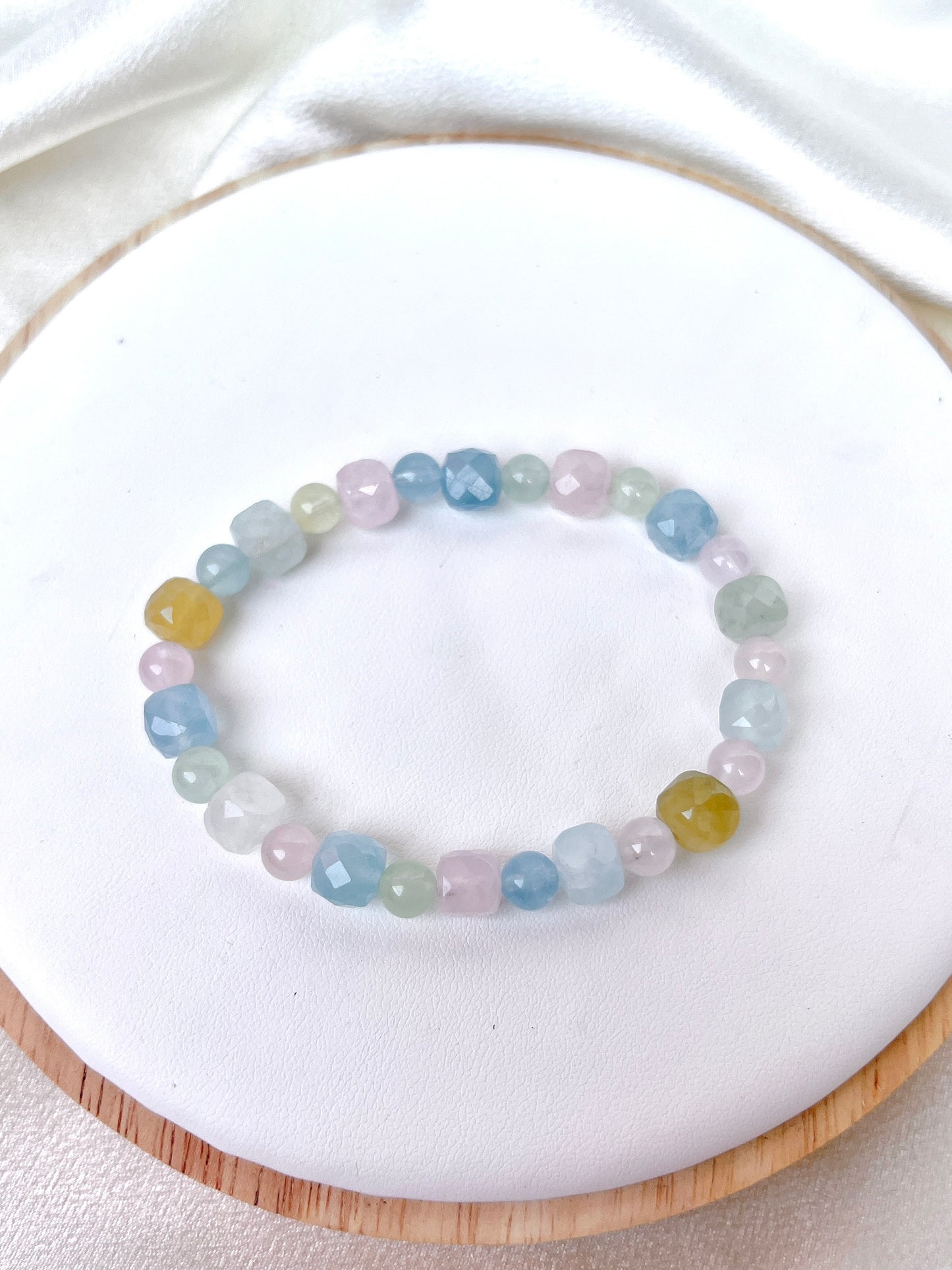Colourful Morganite Bead Bracelet 03