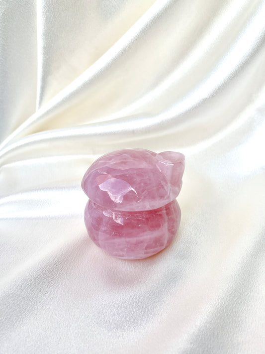 Rose Quartz Mushroom House Carving