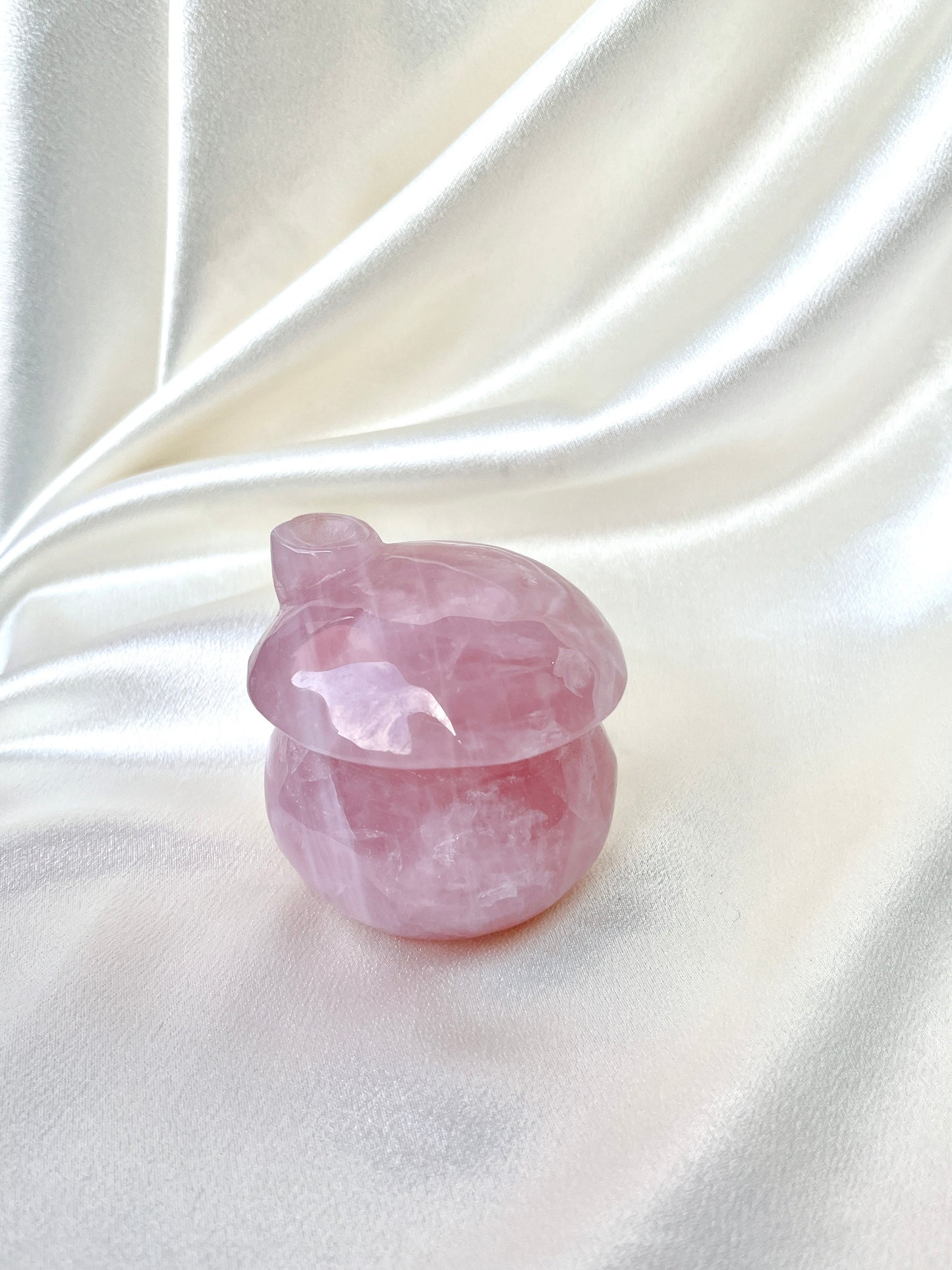 Rose Quartz Mushroom House Carving