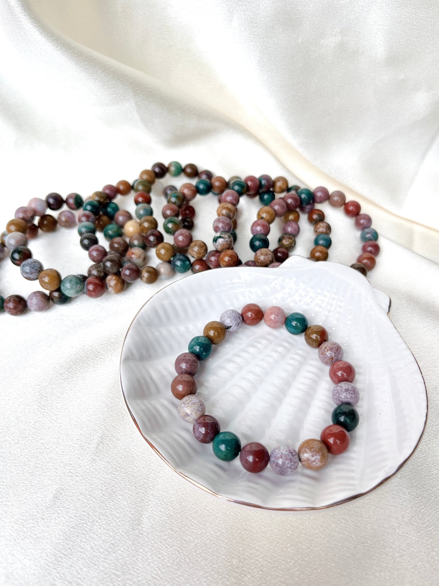 Colourful Ocean Jasper Bead Bracelet