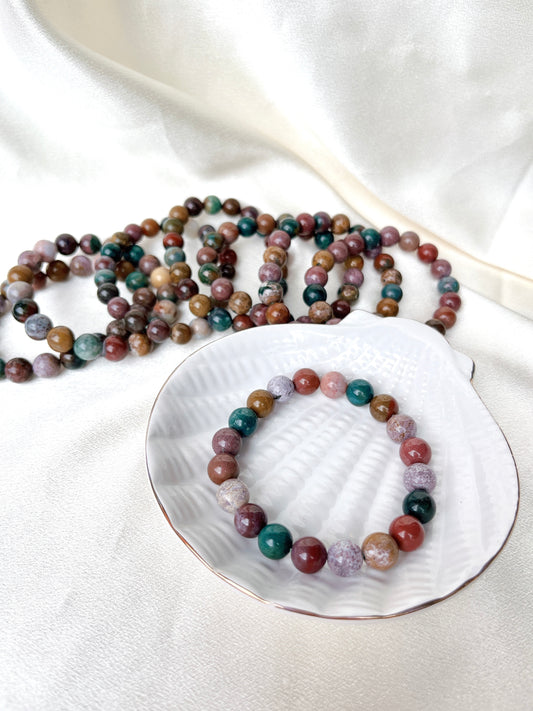 Colourful Ocean Jasper Bead Bracelet
