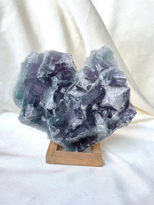 Raw Fluorite Heart Cluster