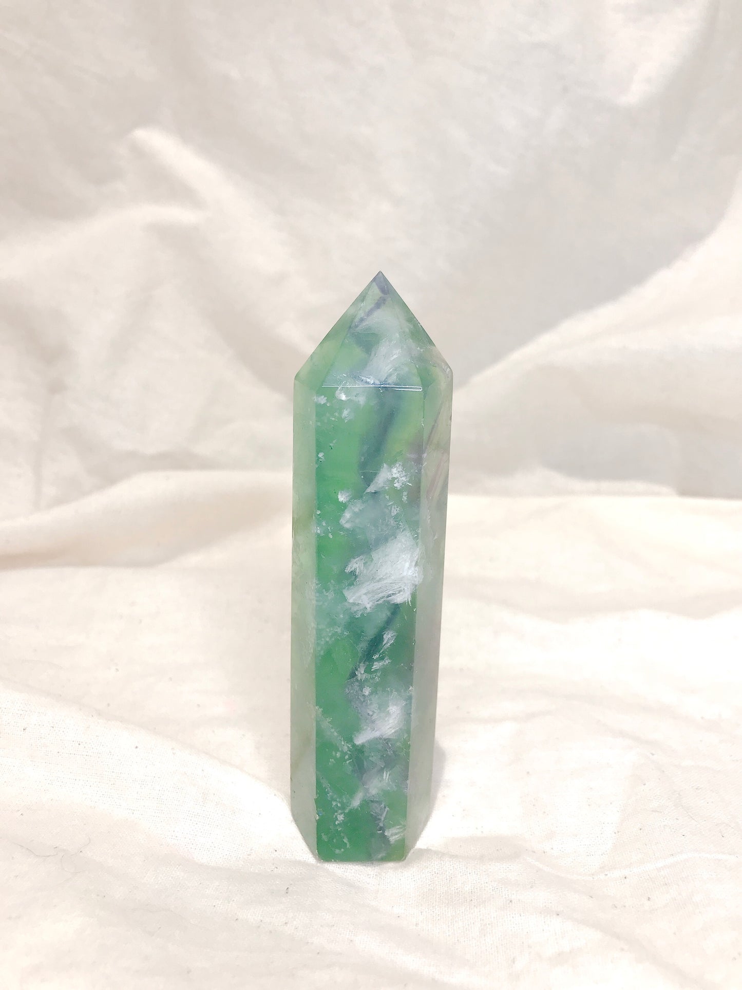 Rare Feather Fluorite Point