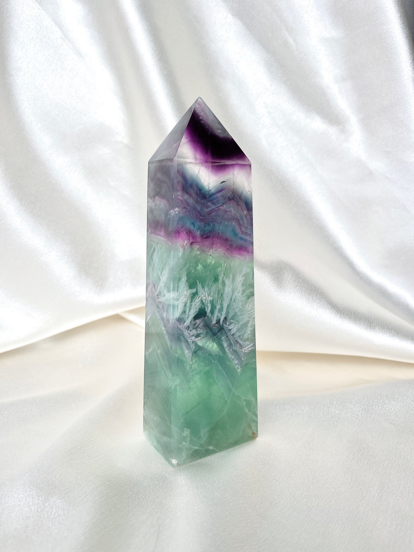 High Quality & Rare Feather Fluorite Tower 01