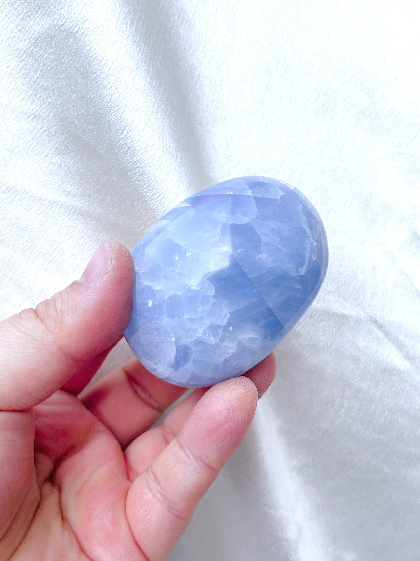 Celestite Palm Stone