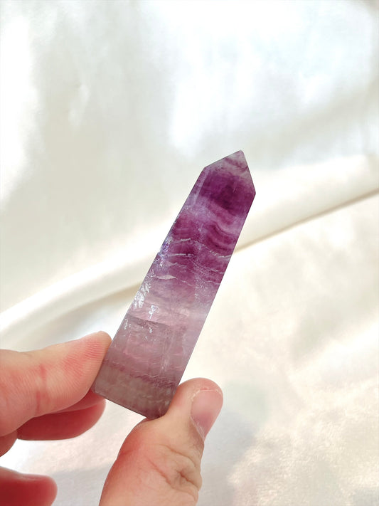 High Quality Banded Fluorite point 01