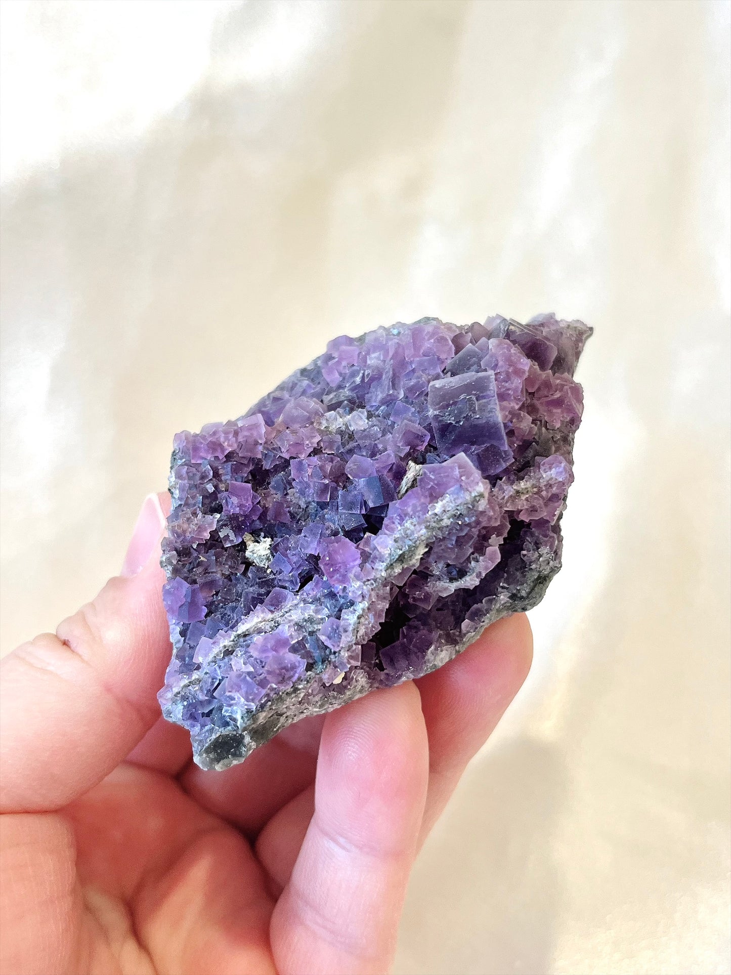 RARE Purple Cubic Fluorite Cluster 03