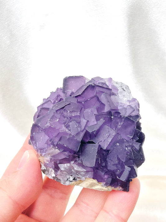 RARE Purple Cubic Fluorite Cluster 07