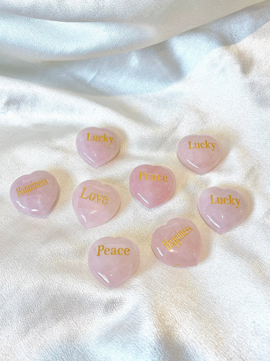 Rose Quartz Mini Heart with Engraving