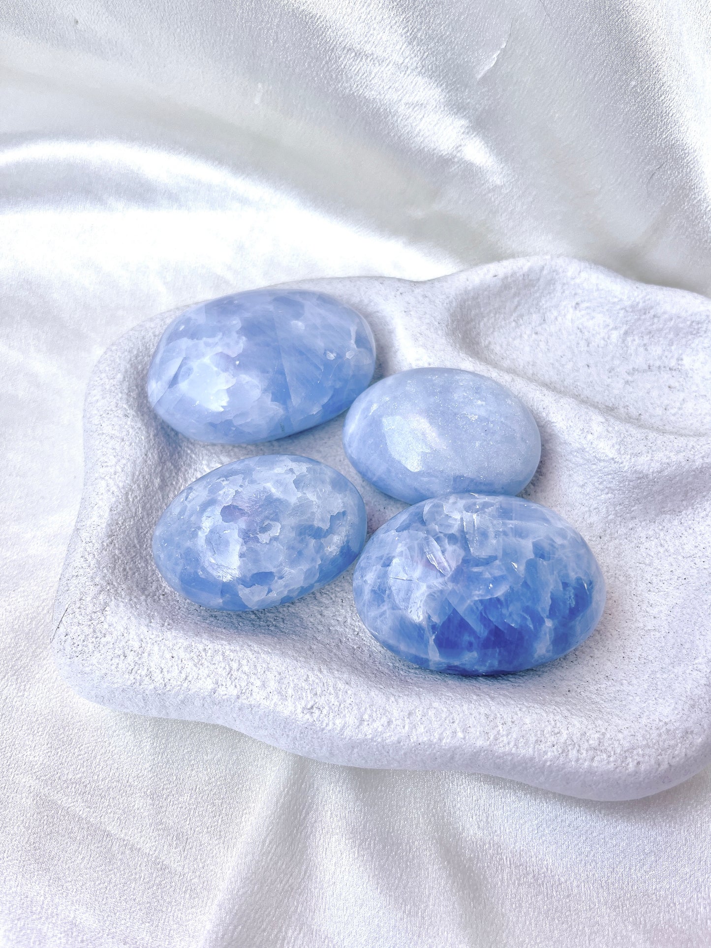 Celestite Palm Stone