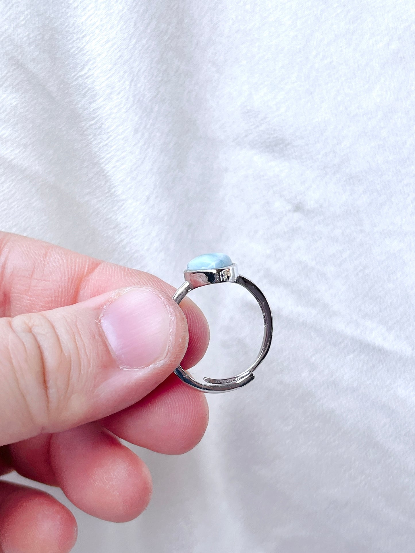 Heart-shaped Larimar Ring