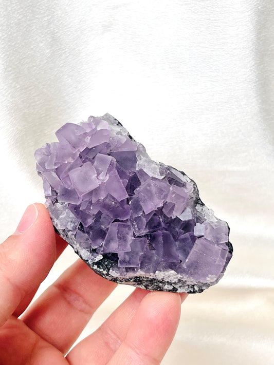 RARE Purple Cubic Fluorite Cluster 05