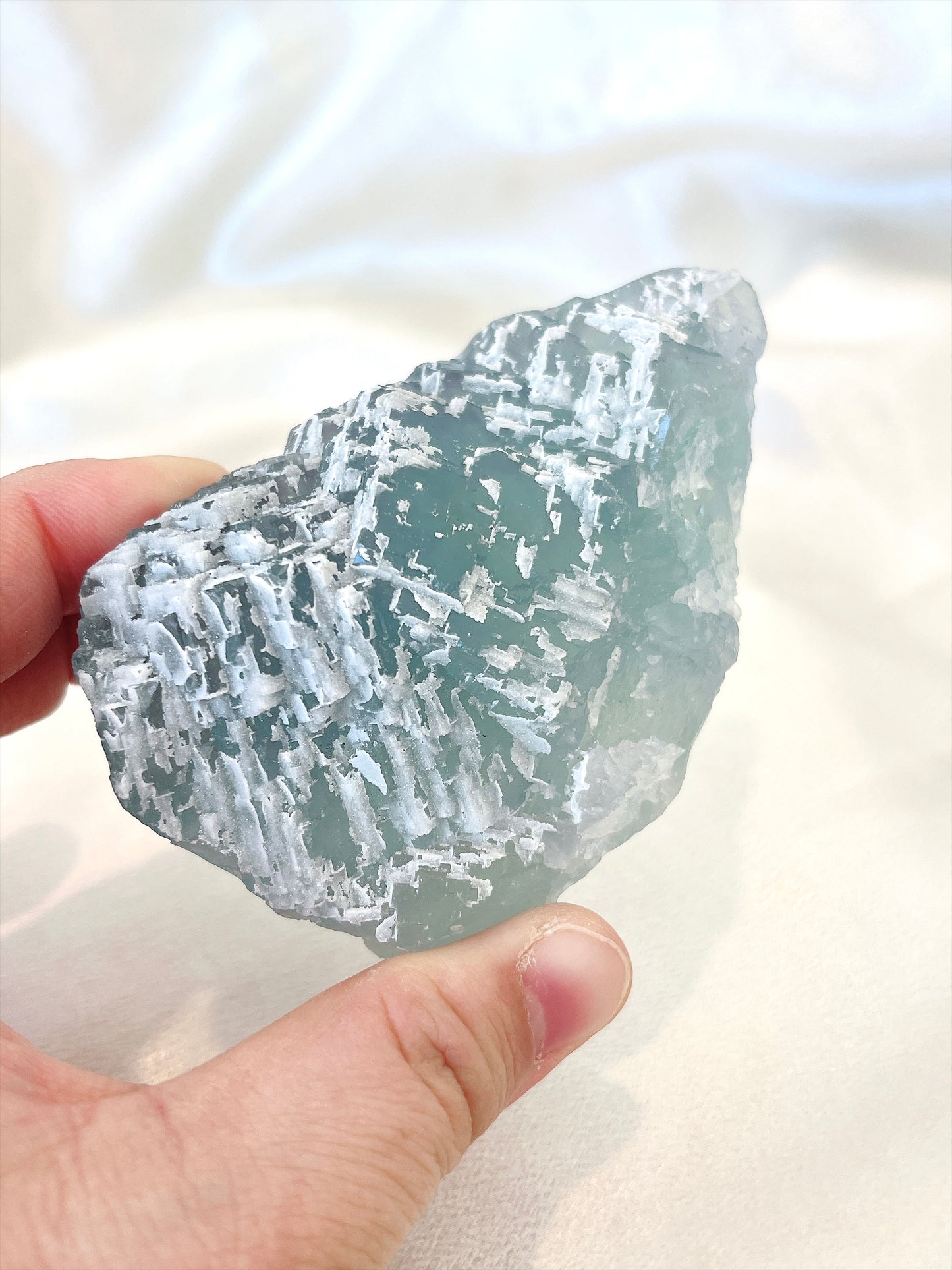 Aqua & Green Fluorite Cubic Cluster 01