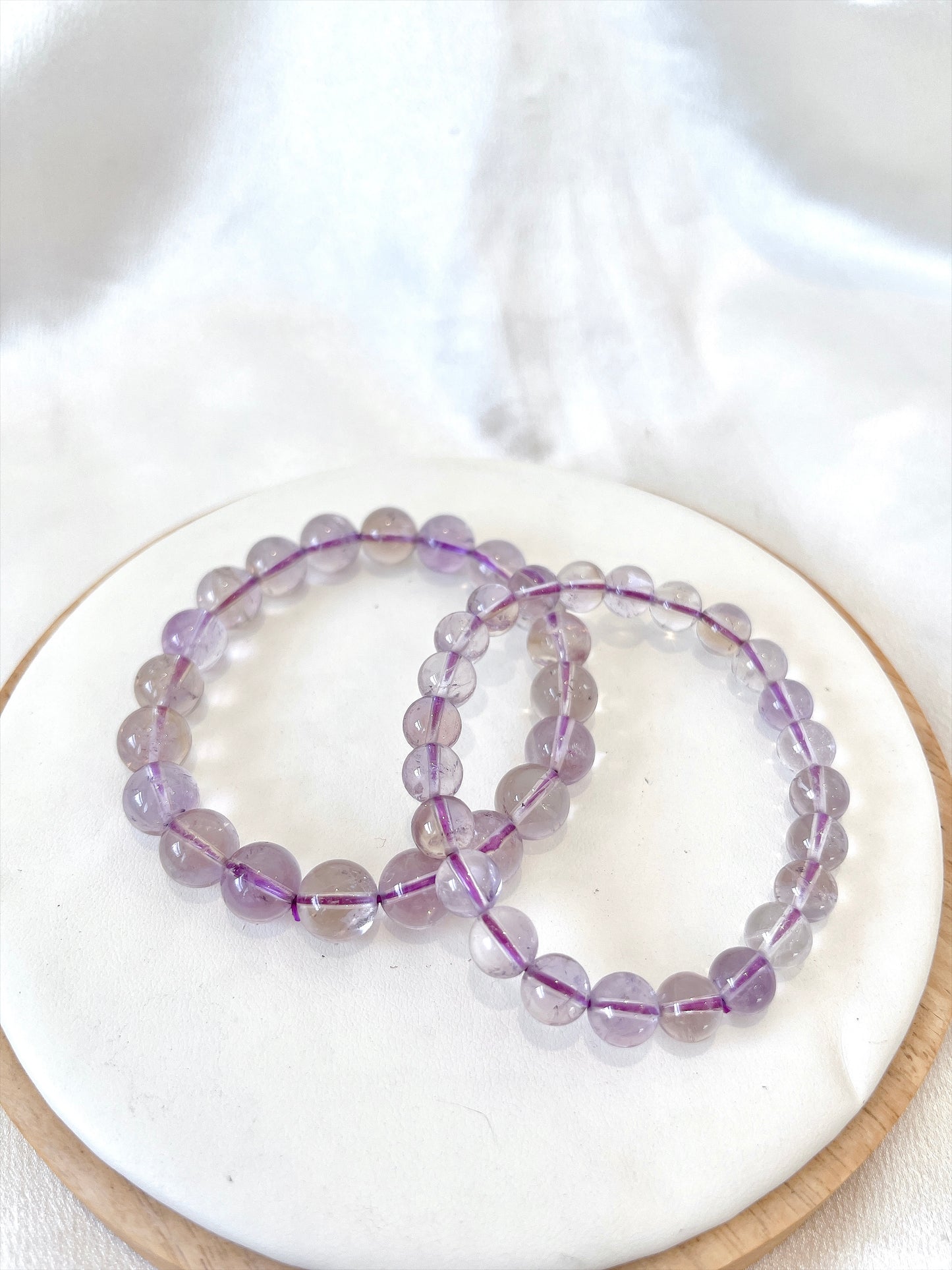 High Quality Amethyst & Smoky Quartz Bead Bracelet