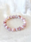 Peach/Apricot Agate Bead Bracelet 04