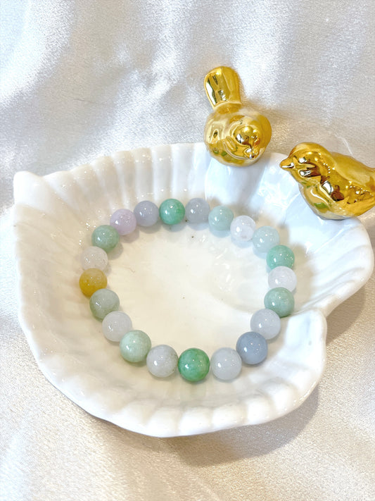 Multi-Colour Jade Bead Bracelet
