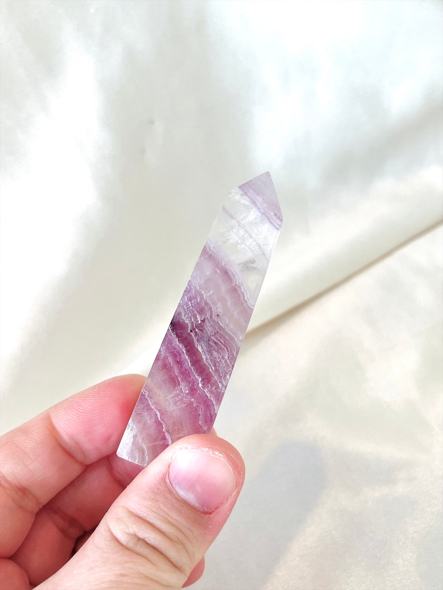 High Quality Banded Fluorite point 02