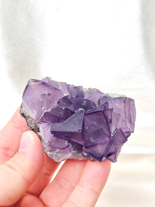 RARE Purple Cubic Fluorite Cluster 06