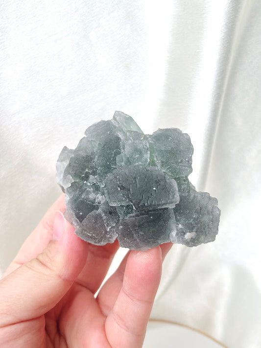 Blue/Green Cubic Fluorite Cluster 01