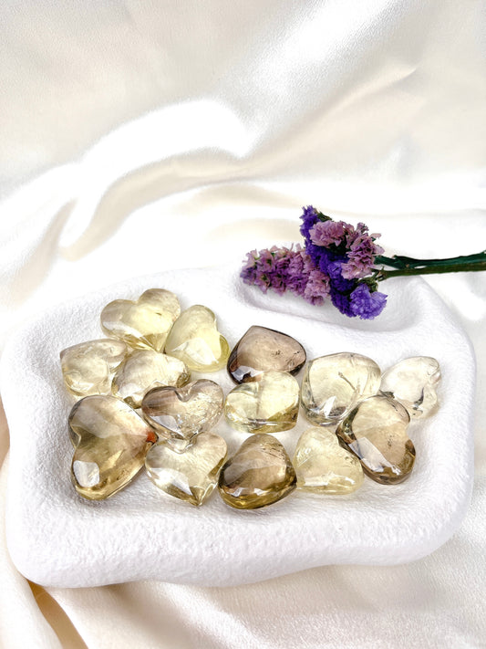 Super High Grade Citrine & Smoky Citrine Heart- Mini
