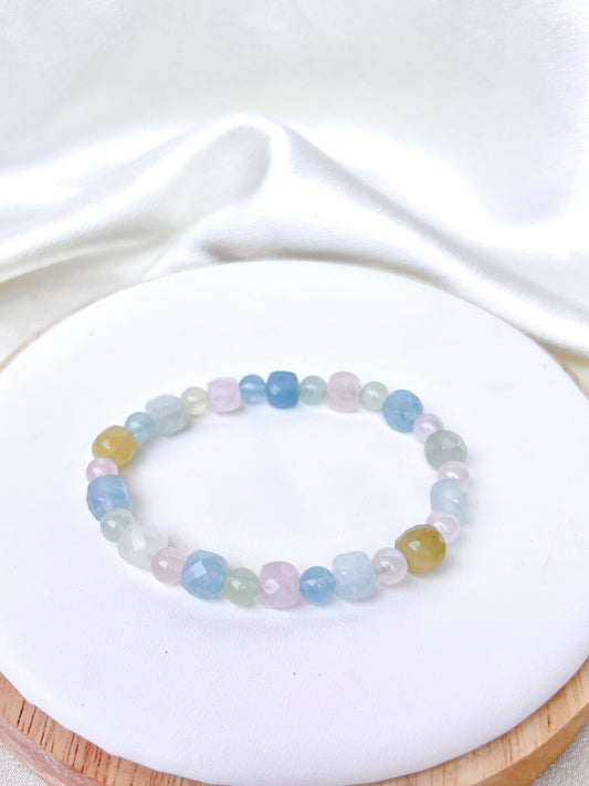 Colourful Morganite Bead Bracelet 03