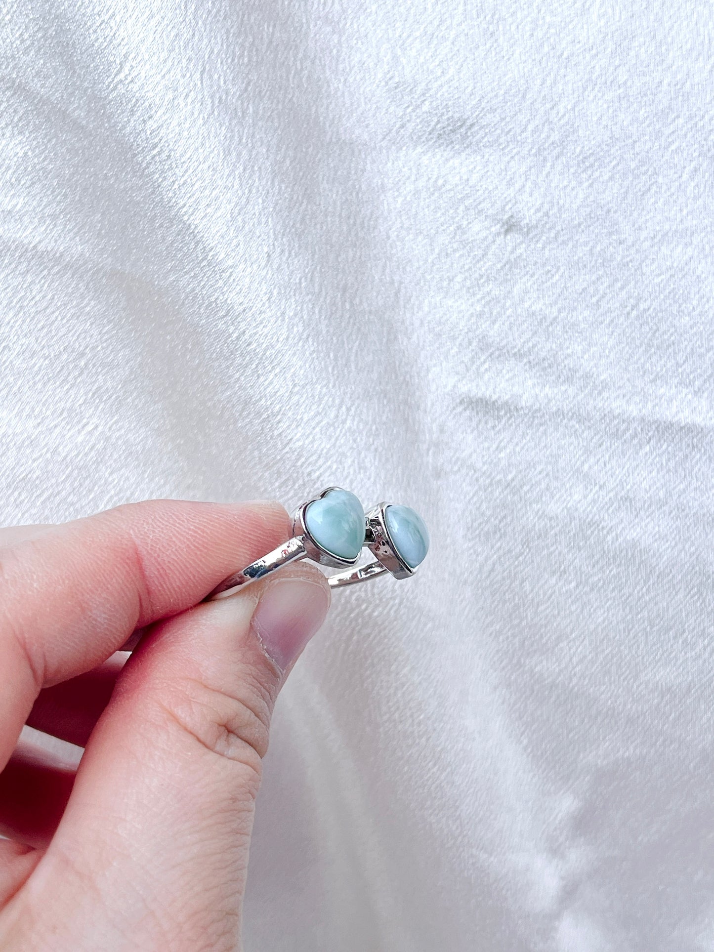Heart-shaped Larimar Ring