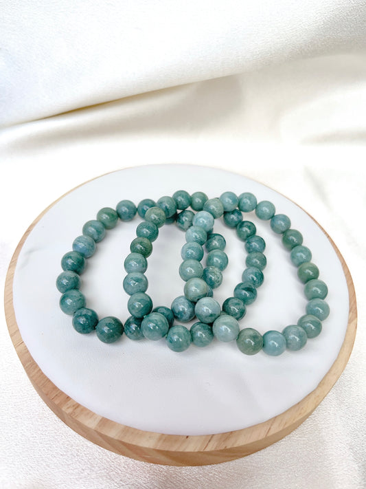 Ocean Jasper Bead Bracelet- Green/Turquoise Colour