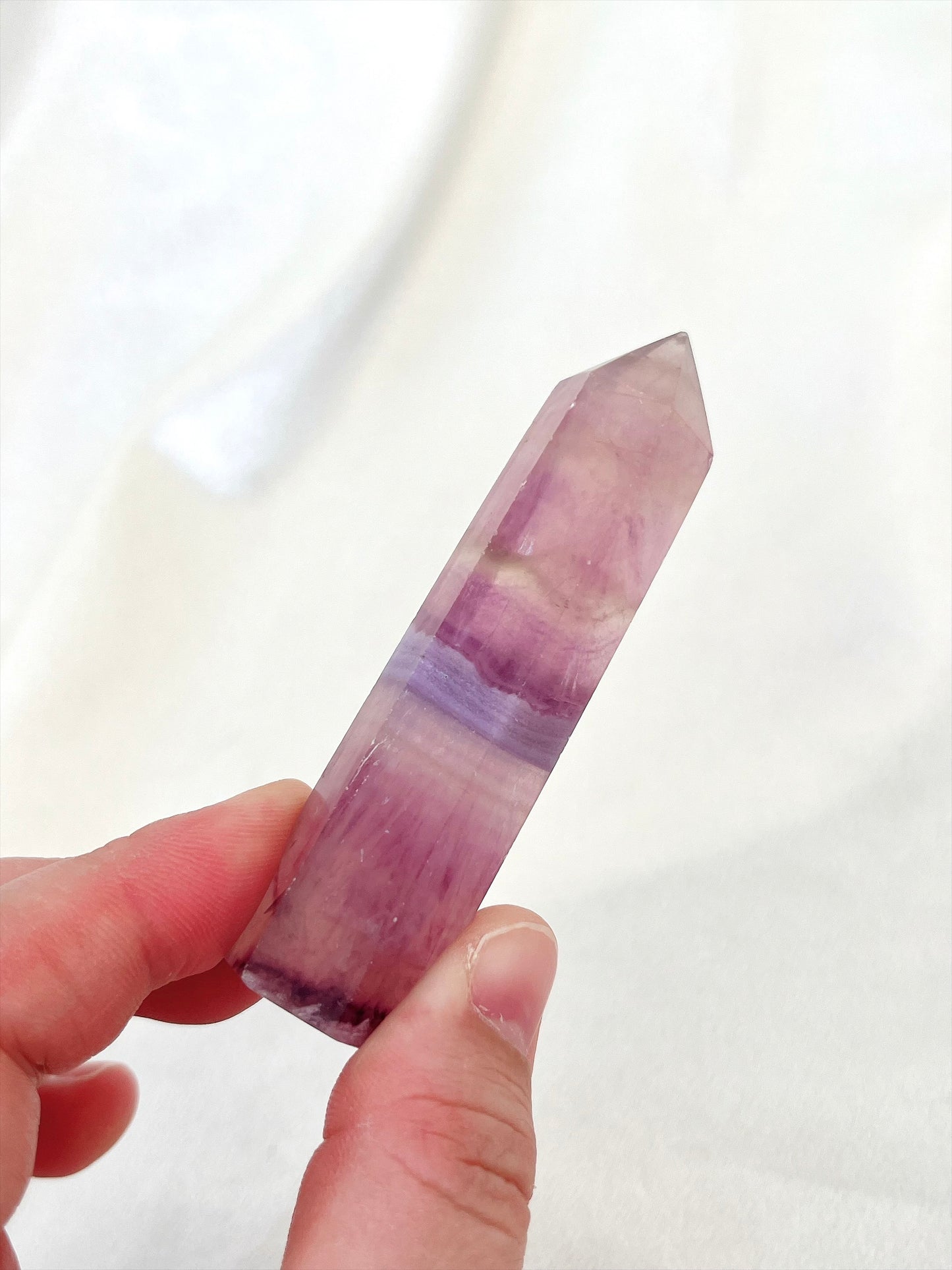 Unique Silky Fluorite Point 01