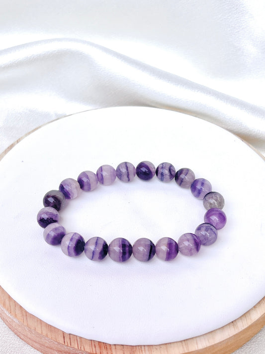 Purple Fluorite Bead Bracelet