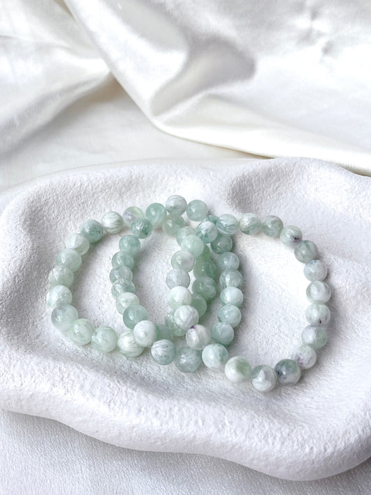 Rare Green Feather Fluorite Bracelet