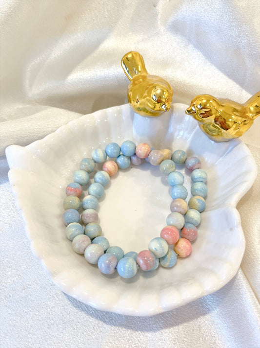 Alashan Agate Bead Bracelet