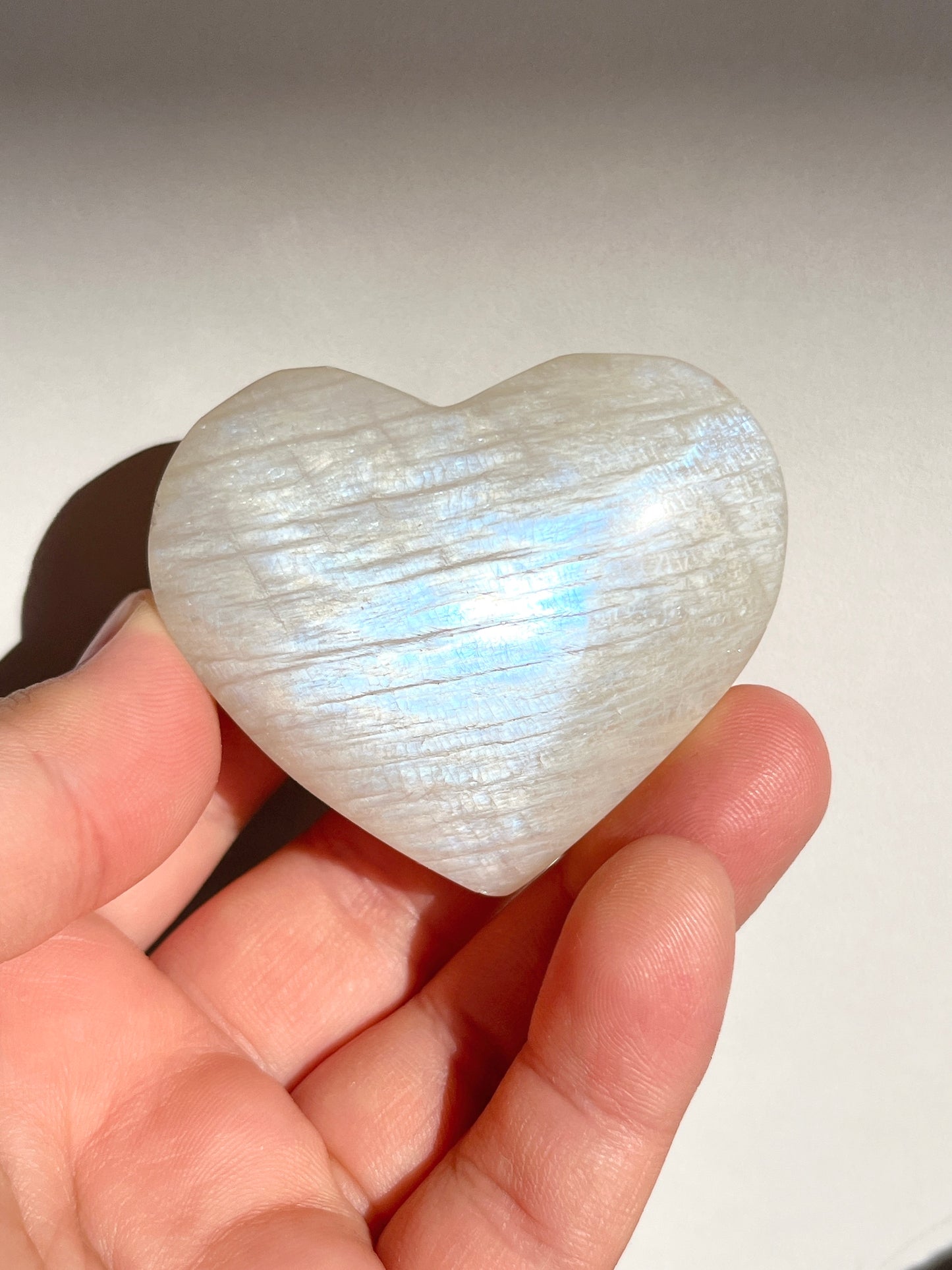 Flashy Moonstone Heart Carvings