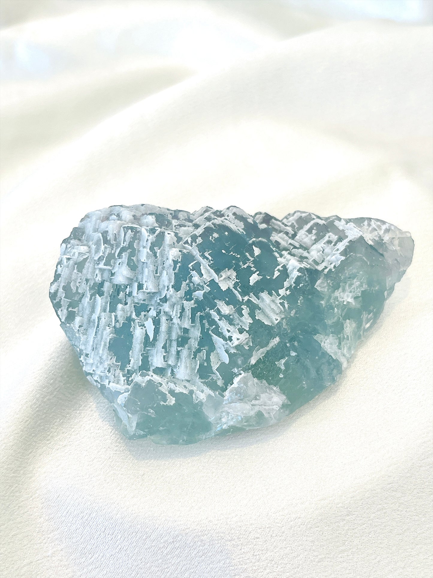 Aqua & Green Fluorite Cubic Cluster 01