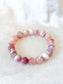 Peach/Apricot Agate Bead Bracelet 03