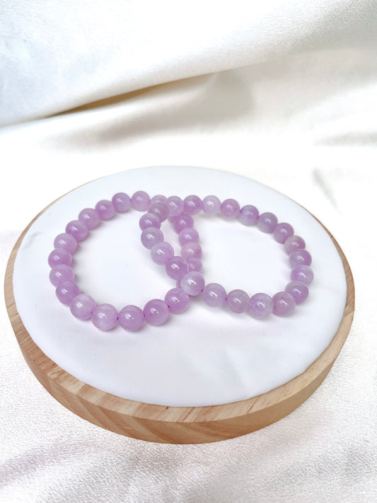 Flashy Kunzite Bead Bracelet- Medium