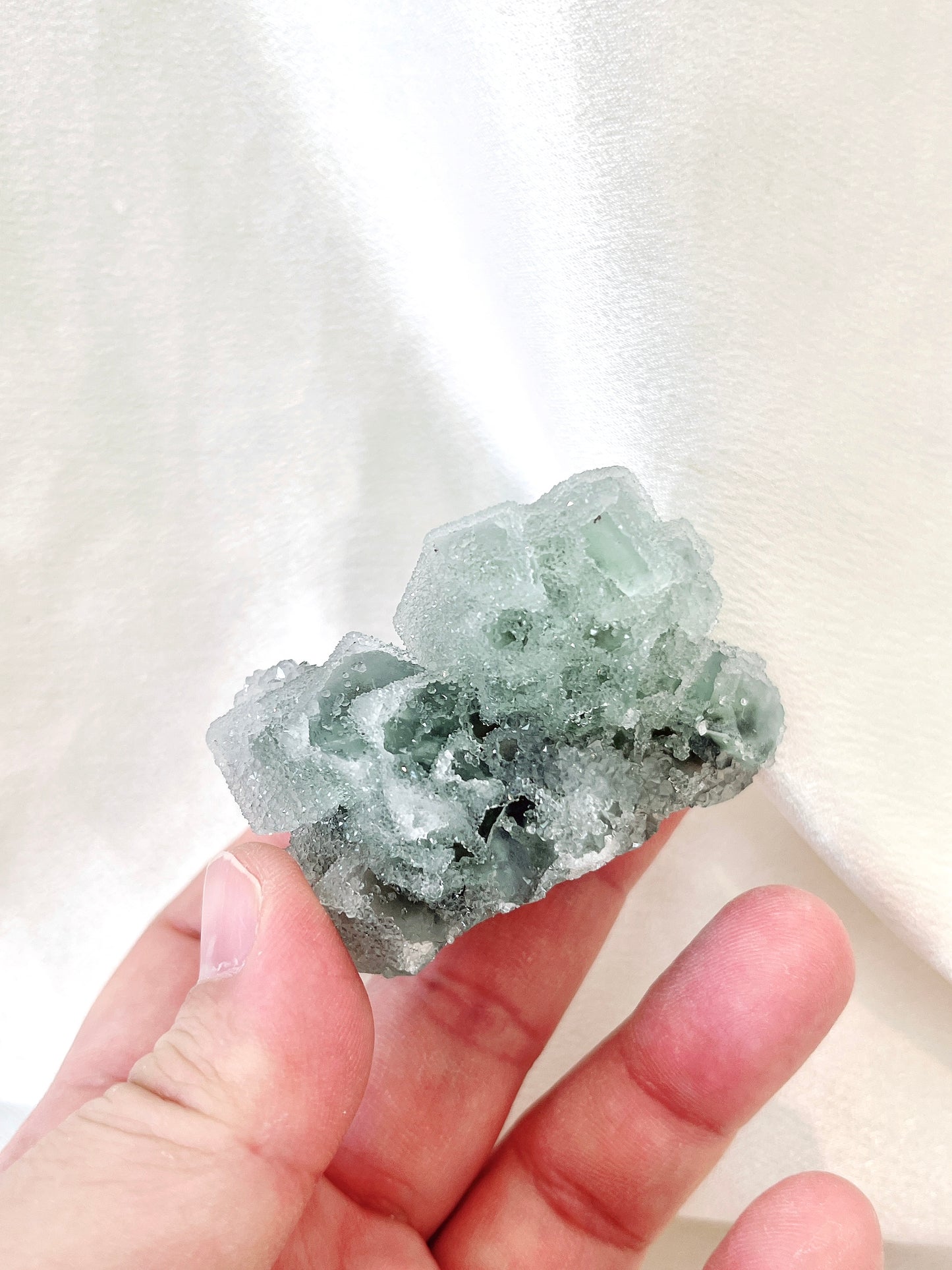 Flashy Green Fluorite Cubic Cluster 02
